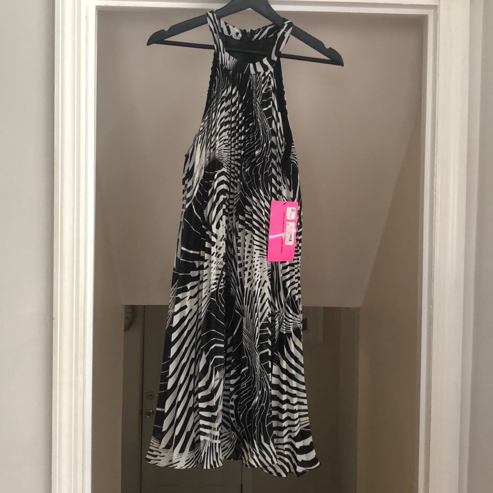 Black & White Betsy Johnson halter dress